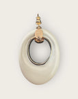 GAS BIJOUX - Boucles d’oreilles SELVA ivoire dorée à l’or fin grand modèle