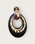 GAS BIJOUX - Boucles d'oreilles SELVA dorées à l'or fin GM - Acétate noire