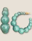 GAS BIJOUX - Boucles d'oreilles créoles Andy petit modèle acétate dorées - Vert