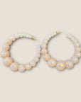 GAS BIJOUX - Boucles d'oreilles créoles Andy grand modèle dorées - Beige fonce