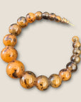 GAS BIJOUX - Boucles d’oreilles créoles ANDY acétate grand modèle dorées à l’or fin - Marron