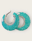 GAS BIJOUX - Boucles d'oreilles Izzia perle grand modèle argent - turquoise