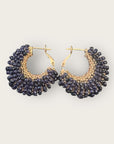 GAS BIJOUX - Boucles d’oreilles IZZIA petit modèle dorées - Bleues marine