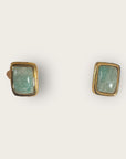 GAS BIJOUX - Boucles d'oreilles puces TOTEM dorées à l'or fin - Amazonite