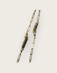 GAS BIJOUX - Collier SCAPULAIRE serti kali - Nacre grise et quartz blanc