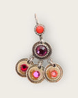 GAS BIJOUX - Boucles d'oreilles SEQUIN double rangs base argentée et cristaux de Swarovski multicolore