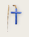 Mademoiselle OUPS - Boucles CORPUS CRAZY simple grand croix émaillées - BLEUES