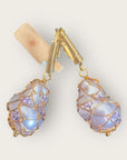 GAS BIJOUX - Boucles d'oreilles TAO BIWA dorées à l'or fin - Parme - COULEUR RARE