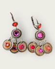 GAS BIJOUX - Boucles d'oreilles SEQUIN double rangs base argentée et cristaux de Swarovski multicolore