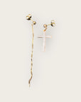 Mademoiselle OUPS - Boucles CORPUS CRAZY simple croix émaillées - BLANCHES