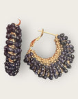 GAS BIJOUX - Boucles d’oreilles IZZIA petit modèle dorées - Bleues marine