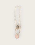 GAS BIJOUX - Collier SCAPULAIRE serti doré à l'or fin - Jaspe et labrodorite avec de la poudre d'or