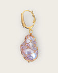 GAS BIJOUX - Boucles d'oreilles TAO BIWA dorées à l'or fin - Parme - COULEUR RARE