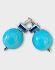 GAS BIJOUX - Boucles d'oreilles DECALCIA argentées et Turquoise
