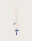 Mademoiselle OUPS - Sautoir CORPUS CRAZY - Grande croix émaillée - BLEU