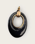 GAS BIJOUX - Boucles d'oreilles SELVA noires PM dorées à l'or fin - Résine noire