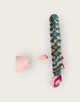GAS BIJOUX - Bracelet IZILDA strass doré à l'or fin et turquoise