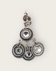 GAS BIJOUX - Boucles d'oreilles SEQUINS double rang métal argenté et cristal de Swarovski blanc