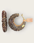 GAS BIJOUX - Boucles d’oreilles IZZIA grand modèle dorées à l’or fin - Noir reflets dorés