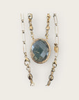 GAS BIJOUX - Collier SCAPULAIRE serti doré à l'or fin - Jaspe et labrodorite avec de la poudre d'or