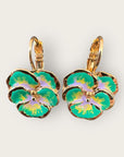 GAS BIJOUX - Boucles d'oreilles PENSEE émail petit modèle dorées à l'or fin