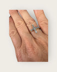 Mademoiselle OUPS - Bague CORPUS CRAZY grande croix émaillée - ARGENTEE