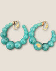 GAS BIJOUX - Boucles d’oreilles créoles ANDY CLIPS petit modèle acétate dorées à l’or fin - Vertes