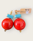 GAS BIJOUX - Boucles d'oreilles DECALCIA dorées à l'or fin - Rouge