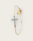 Mademoiselle OUPS - Bracelet CORPUS CRAZY grande croix émaillée - ARGENTE
