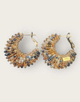 GAS BIJOUX - Boucles d’oreilles IZZIA petit modèle dorées - Mix de marron et gris