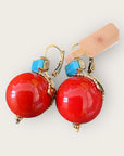 GAS BIJOUX - Boucles d'oreilles DECALCIA dorées à l'or fin - Rouge