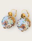 GAS BIJOUX - Boucles d'oreilles DECALCO dorées à l'or fin - Blanches et cristal jaune