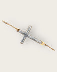 Mademoiselle OUPS - Bracelet CORPUS CRAZY grande croix émaillée - ARGENTE