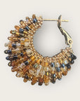 GAS BIJOUX - Boucles d’oreilles IZZIA petit modèle dorées - Mix de marron et gris