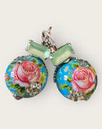 GAS BIJOUX - Boucles d'oreilles DECALCO base argentée - Turquoise et cristal vert