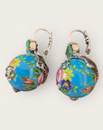 GAS BIJOUX - Boucles d'oreilles DECALCO base argentée - Turquoise et cristal vert