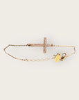 Mademoiselle OUPS - Bracelet CORPUS CRAZY grande croix émaillées - DORE