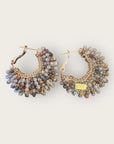 GAS BIJOUX - Boucles d’oreilles IZZIA petit modèle dorées - Mix de gris et marron