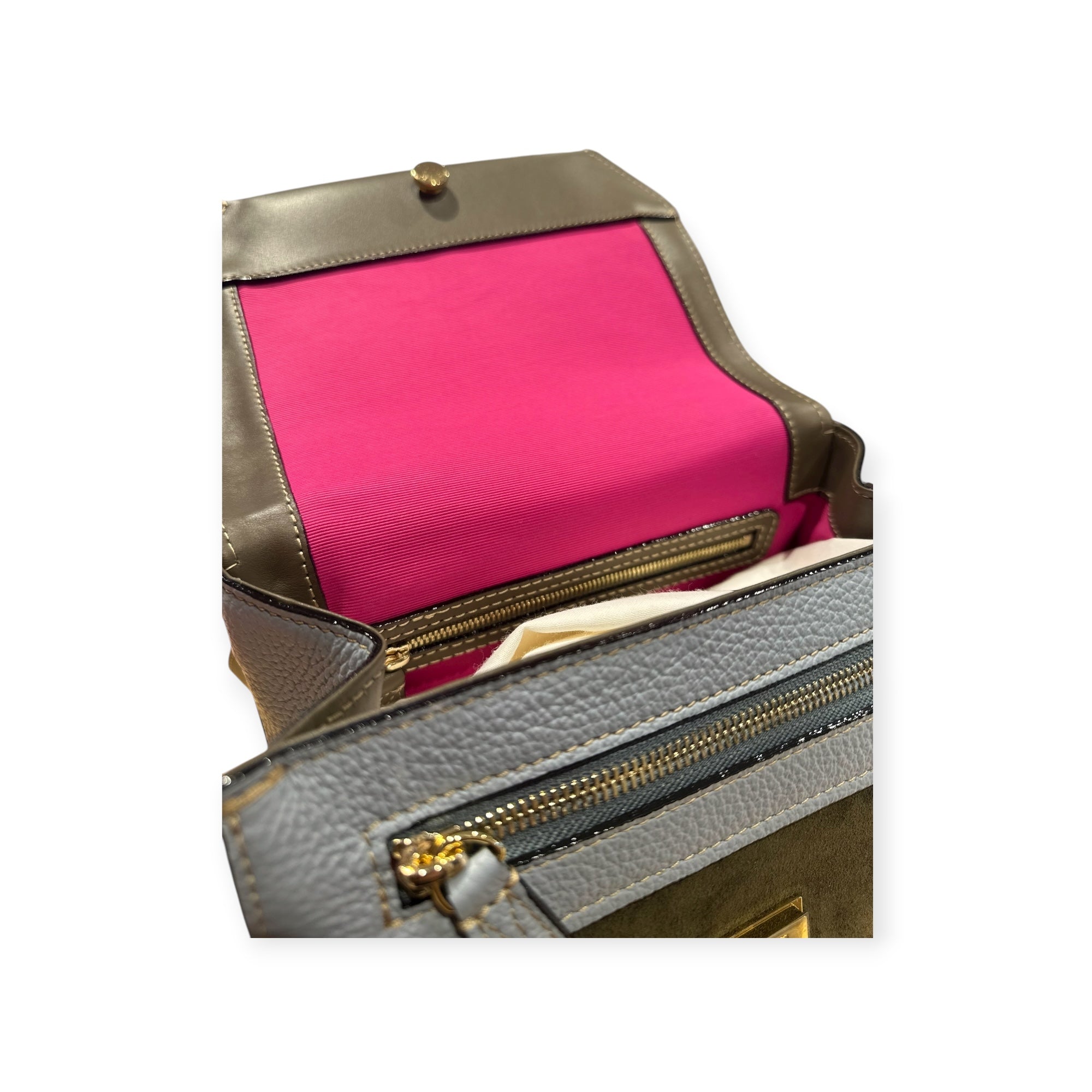 LANCEL - NINON - SAC RABAT M - COULEUR MULTICO DARK KHAKI