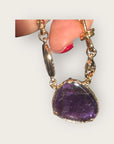 GAS BIJOUX - Collier BILLY doré à l'or fin - Améthyste