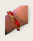 GAS BIJOUX - Bracelet BELL doré à l'or fin - Acetate Corail - NOUVEAU MODÈLE