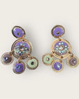 GAS BIJOUX - Boucles d'oreilles SEQUIN deux rangs dorées à l'or fin