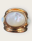 GAS BIJOUX - Bague SIMONE dorée à l'or fin - Nacre blanche et taille L
