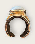 GAS BIJOUX - Bague SIMONE dorée à l'or fin - Nacre blanche et taille L
