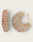 GAS BIJOUX - Boucles d’oreilles IZZIA petit modèle dorées - Gris clair