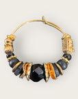 GAS BIJOUX - Boucles d'oreilles créoles ALOHA mini dorées à l'or fin - Noires