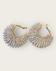 GAS BIJOUX - Boucles d’oreilles IZZIA petit modèle dorées - Gris clair