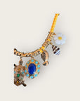 GAS BIJOUX - Collier BELLAGIO en métal doré sur cordon jaune avec charm's - Pièce unique