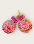 GAS BIJOUX - Boucles d'oreilles DECALCO dorées à l'or fin - FUSCHIA