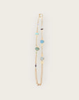 GAS BIJOUX - Sautoir SILENE doré - Amazonite, Améthyste et aigue marine